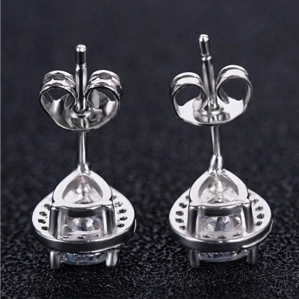 New Delicate Water Drop Diamond Beautiful Pear Stud Earrings for Women - Picture 5 of 8